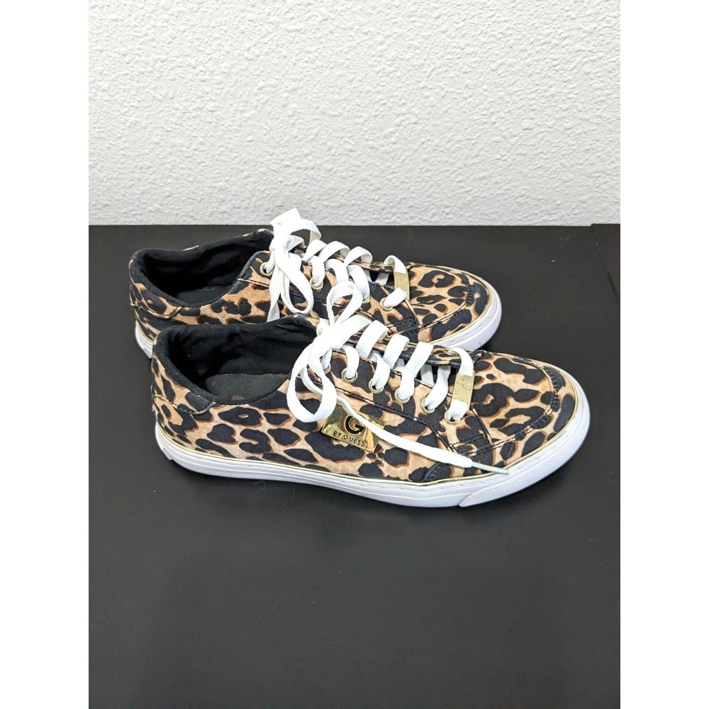 G by Guess Leopard Print Sneakers Womens 5.5M Casual Fashion Lace-Up Shoes - Picture 6 of 10